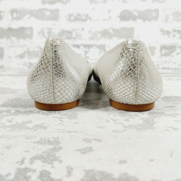 NEW Nine West Lovelife Chic Silver Bow Slip On Casual Comfy Ballet Flats T524 - Picture 6 of 11